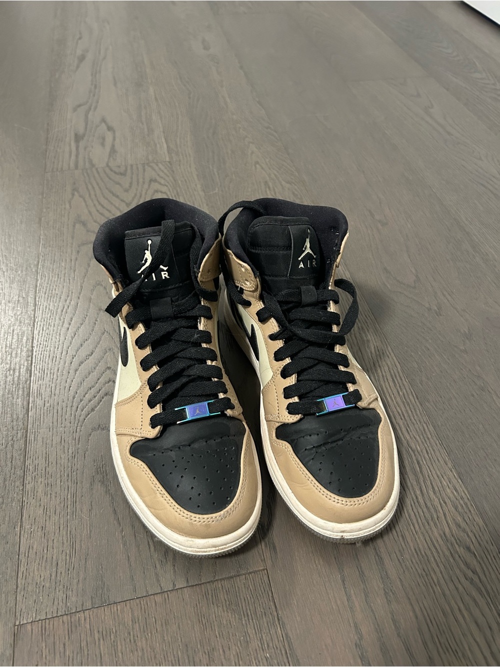 Jordan Men’s High-Top Sneakers in Black & Tan